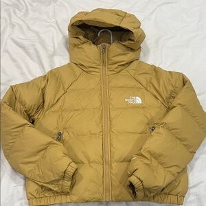 The North Face Mustard Hooded Puffer Jacket
